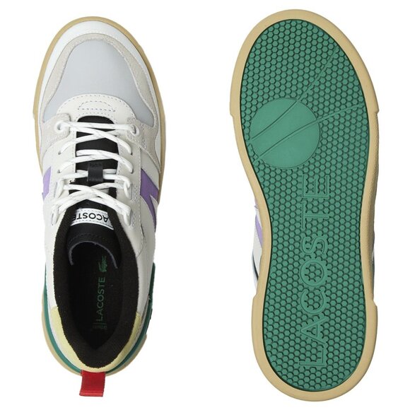 Women´s Lacoste L002 222 4 SFA Leather and Suede Colour-Pop Sneakers, Sz 6, used - Picture 4 of 12